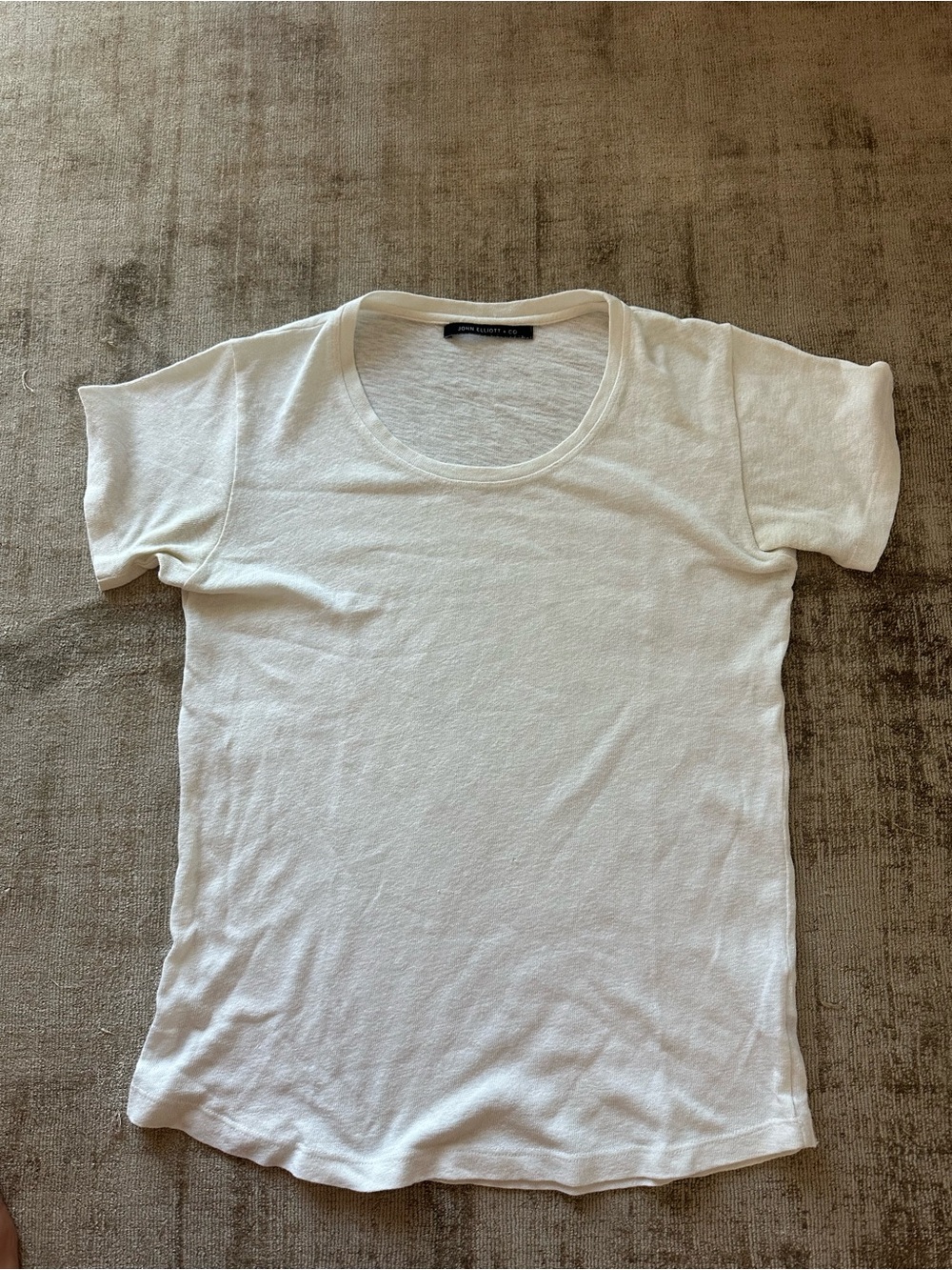 John Elliott White Short Sleeve Crewneck Tee